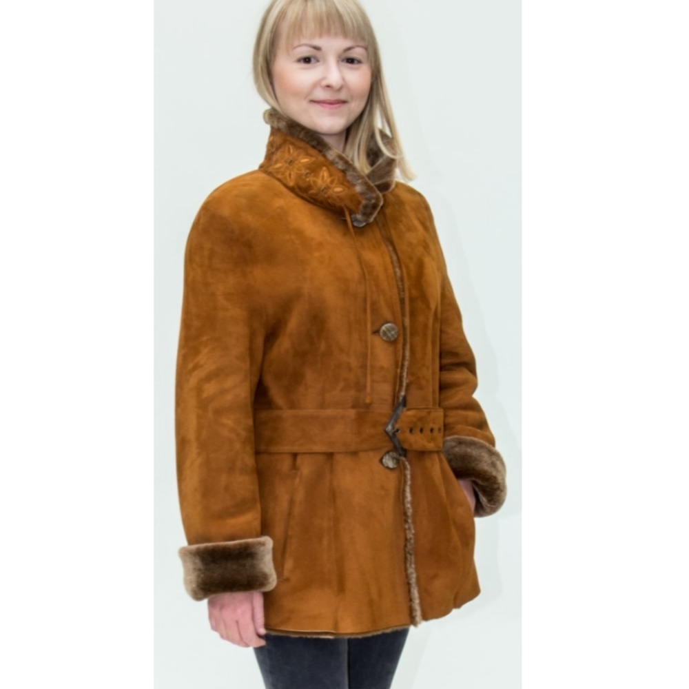 CLEARANCE Tobacco Merino Lamb 26” Shearling Jacket